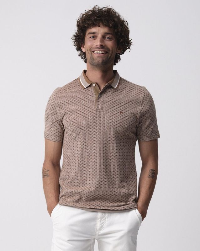 Campbell - Stanson AOP - Poloshirt - Chambray Blue - Katoen