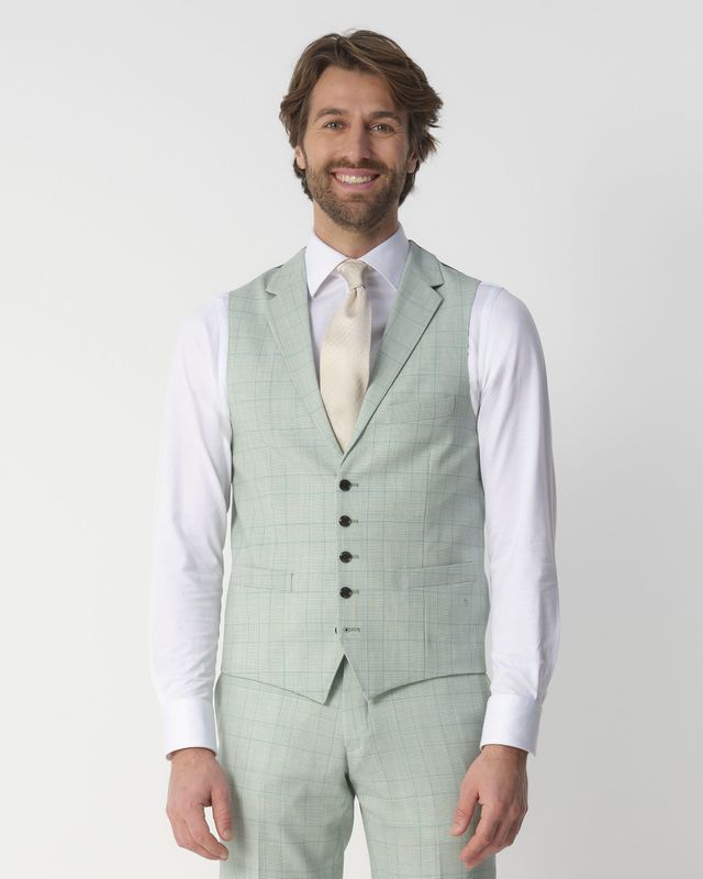 Recall - Gilet Hunt - Groen - 100% Wol - Vijf Knopen