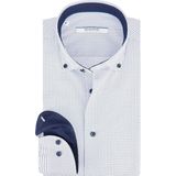 The BLUEPRINT Premium - Wit Dessin Overhemd - Lange Mouwen - Buttondown Kraag