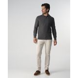Campbell - Percy Polo - Dark Grey Melange - Heren Long Sleeve