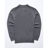 Campbell - Percy Polo - Dark Grey Melange - Heren Long Sleeve