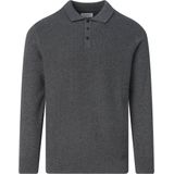 Campbell - Percy Polo - Dark Grey Melange - Heren Long Sleeve