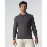 Campbell - Percy Polo - Dark Grey Melange - Heren Long Sleeve