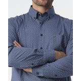 Campbell - Casual Overhemd - Aqua - Lange Mouw