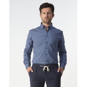 Campbell - Casual Overhemd LM - Medieval Blue - Heren Overhemd