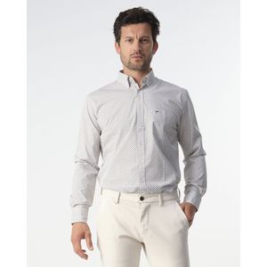 Campbell - Classic Casual Overhemd - Wit - Katoen - Lange Mouwen