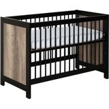 Europe Baby Vittoria Babybed Zwart / Oldwood 70 x 140 cm