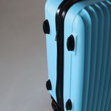 Handbagage koffer 55cm blauw 4 wielen trolley met pin slot reiskoffer
