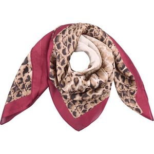 Vierkante zijdezachte sjaal Wild Snake rood|Vierkante shawl|Satijn|Slangenprint
