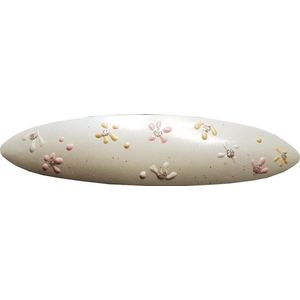 Haarsoires Haarspeld Patentspeld Ovaal 9cm – Bloemenprint – Creme - Haarspelden voor Dames - Haarklem - Haarclip - Haaraccessoires - Hair Clip - Decoratieve Haaraccessoire