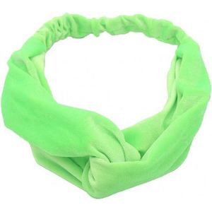 Haarband Twist Velvet Neon Groen