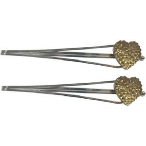 Haarspeld Schuifspeldjes Glitter Hart Geel