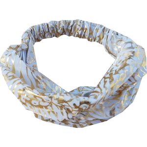 Haarband Bandana 3-in-1 Dierenprint Panter Wit Goud