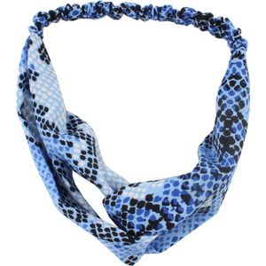 Haarband Twist Slangen Print Blauw