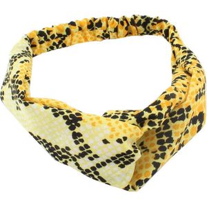 Haarband Twist Slangen Print Geel