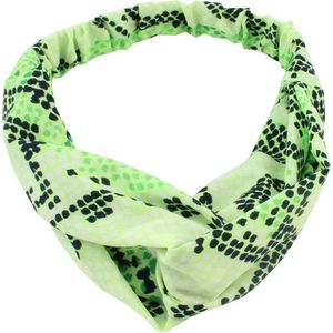 Haarband Twist Slangen Print Groen