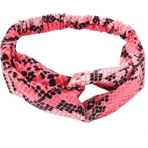 Haarband Twist Slangen Print Roze