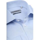 Ledub - Blauw Effen Overhemd - Katoen - Haifisch Kraag - Lange Mouwen