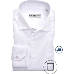 Ledub - Modern Fit Overhemd - Wit - Strijkvrij - Mouwlengte 7 - Boordmaat 44