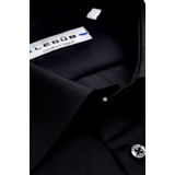 Ledub - Regular Fit Overhemd - Zwart - Strijkvriendelijk - 55% Katoen, 45% Polyester