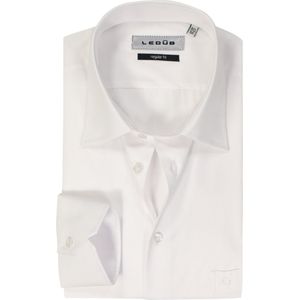 Ledub - Overhemd - Wit - Katoen/Polyester - Haifisch Kraag