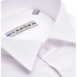Ledub - Modern Fit Overhemd - Wit - Strijkvriendelijk - Dubbele Manchet - Wing Kraag