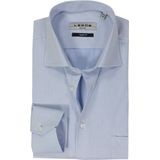 Ledub - Blauw Effen Overhemd - 100% Katoen - Haifisch Kraag - Lange Mouwen