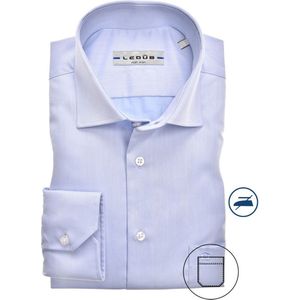 Ledub - Regular Fit Overhemd - Lichtblauw - Twill - Strijkvrij