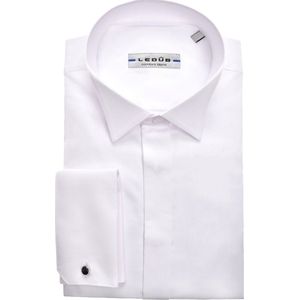 Ledub - Slim Fit Overhemd - Wit - Strijkvriendelijk - Wing Kraag