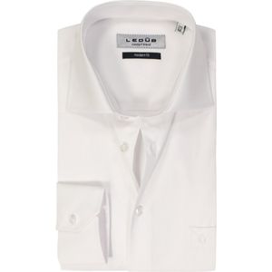 Ledub - Overhemd - Wit - Katoen/Polyester - Haifisch Kraag - Lange Mouwen