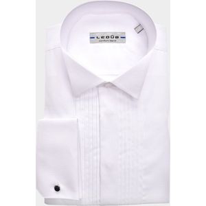 Ledub - Modern Fit Smoking Overhemd - Wit - Strijkvriendelijk