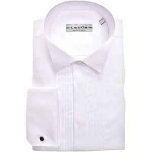 Ledub - Gala Overhemd - Wit - Poplin - Lange Mouwen