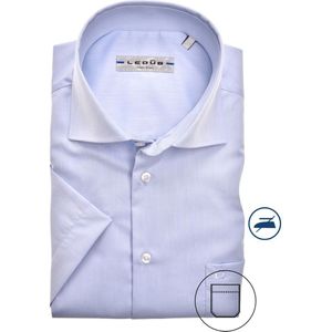 Ledub - Modern Fit Overhemd - Lichtblauw - 100% Katoen - Strijkvrij