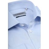 Ledub - Blauw Effen Overhemd - 100% Katoen - Haifisch Kraag - Lange Mouwen