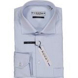 Ledub - Blauw Effen Overhemd - 100% Katoen - Haifisch Kraag - Lange Mouwen