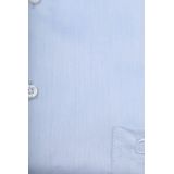 Ledub - Blauw Effen Overhemd - 100% Katoen - Haifisch Kraag - Lange Mouwen