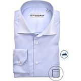 Ledub - Blauw Effen Overhemd - 100% Katoen - Haifisch Kraag - Lange Mouwen