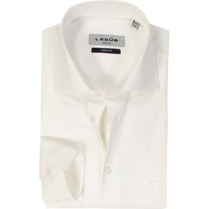 Ledub - Modern Fit Overhemd - Wit - 100% Katoen - Strijkvrij