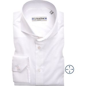 Ledub - Modern Fit Overhemd - Wit - Strijkvriendelijk - Katoenmix