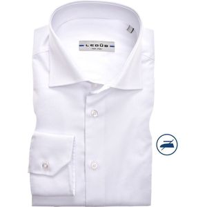 Ledub - Modern Fit Overhemd - Wit - 100% Katoen - Strijkvrij
