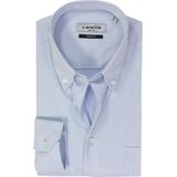 Ledub - Blauw Effen Overhemd - 100% Katoen - Button Down Kraag - Lange Mouwen