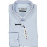 Ledub - Blauw Effen Overhemd - 100% Katoen - Button Down Kraag - Lange Mouwen