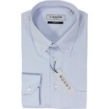 Ledub - Blauw Effen Overhemd - 100% Katoen - Button Down Kraag - Lange Mouwen