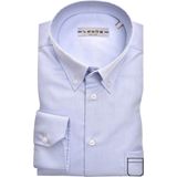 Ledub - Blauw Effen Overhemd - 100% Katoen - Button Down Kraag - Lange Mouwen