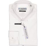 Ledub - Wit Effen Overhemd - 100% Katoen - Button Down Kraag - Lange Mouwen