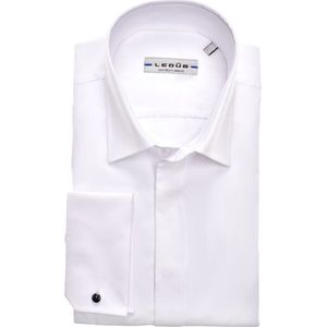 Overhemd - Wit - Effen - Haifisch Kraag - Lange Mouwen - Licht Getailleerd