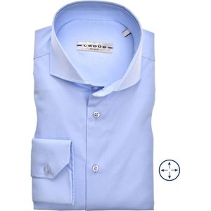 Ledub - Slim Fit Overhemd - Lichtblauw Twill - Strijkvriendelijk