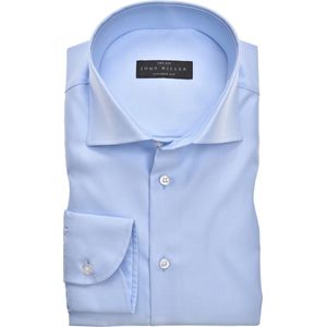 John Miller - Overhemd - Blauw - Lange Mouw - 100% Katoen - Modern Kent Kraag