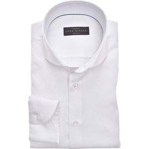 John Miller - Slim Fit Overhemd - Wit - Katoen