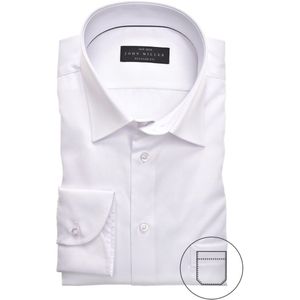 John Miller - Overhemd - Wit - Regular Fit - Strijkvrij
